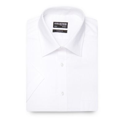 The Collection Big and tall white textured short sleeved shirt